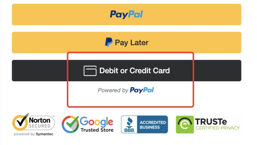payment method credit card