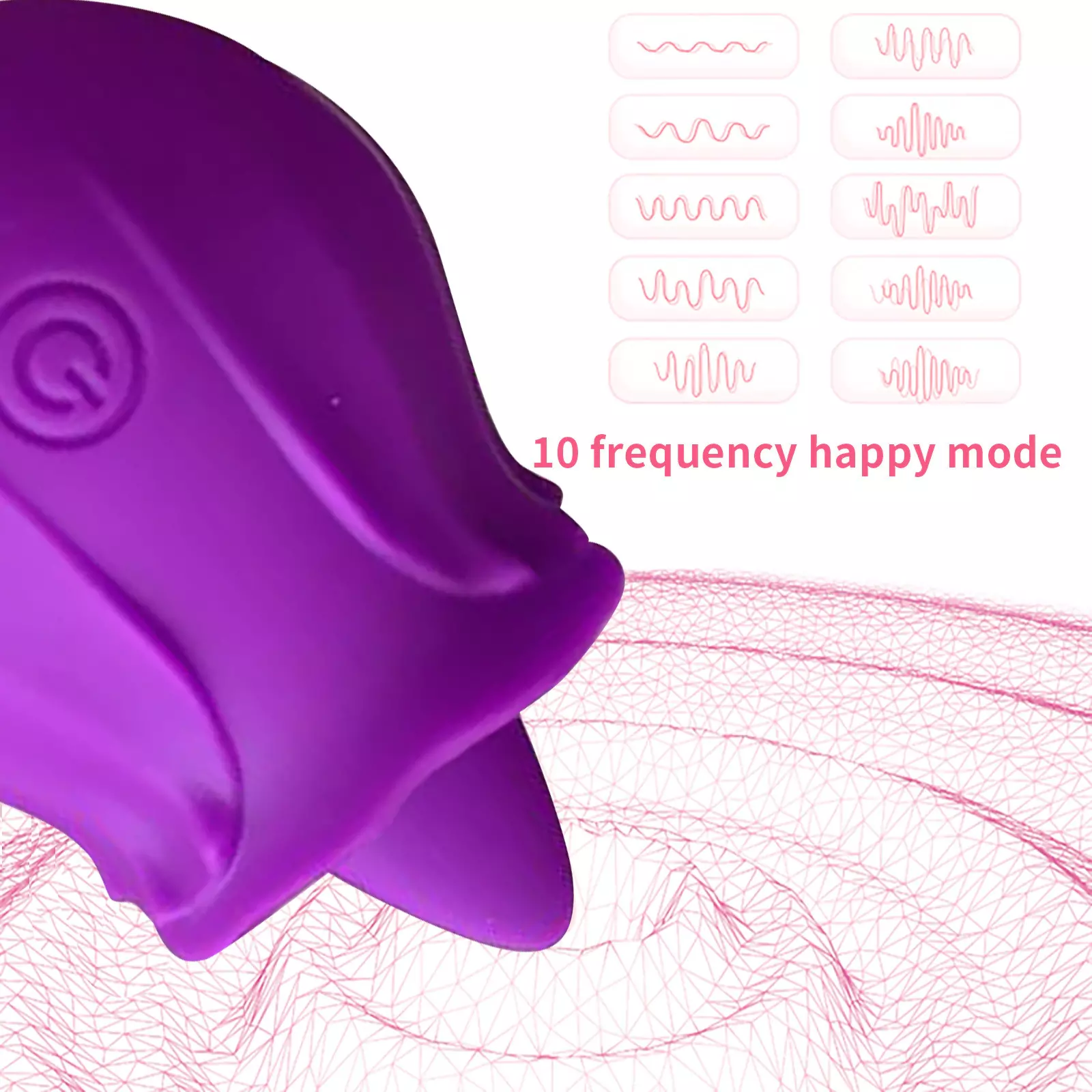 10 Vibration Mode Tongue Tease Rose Toy for Women