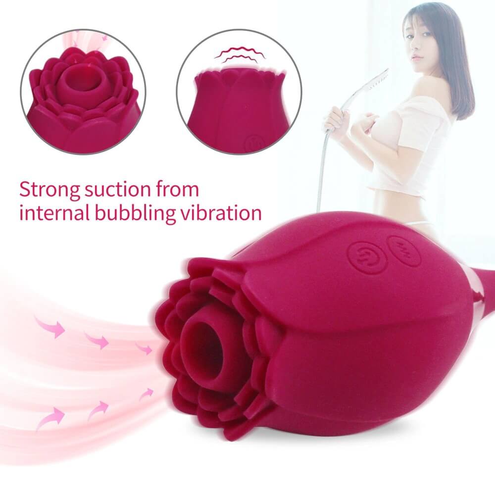 adorime rose toy strong suction from internal bubbling