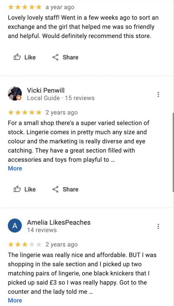 Ann Summers Google Reviews 2