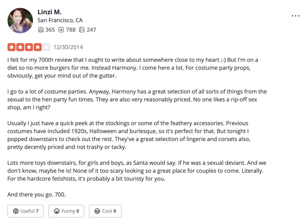 Harmony yelp first review