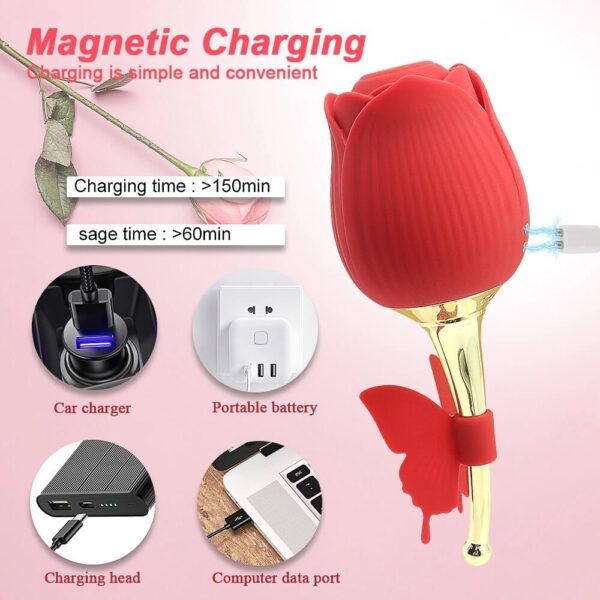 butterfly rose toy magnetic charging