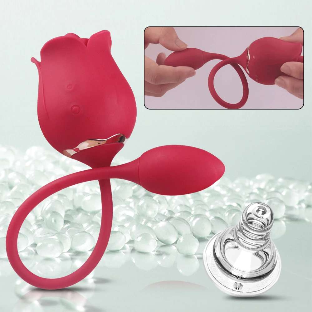 2 In 1 Rose Toy Rose Clitoris Sucking Vibrator for Women Rose