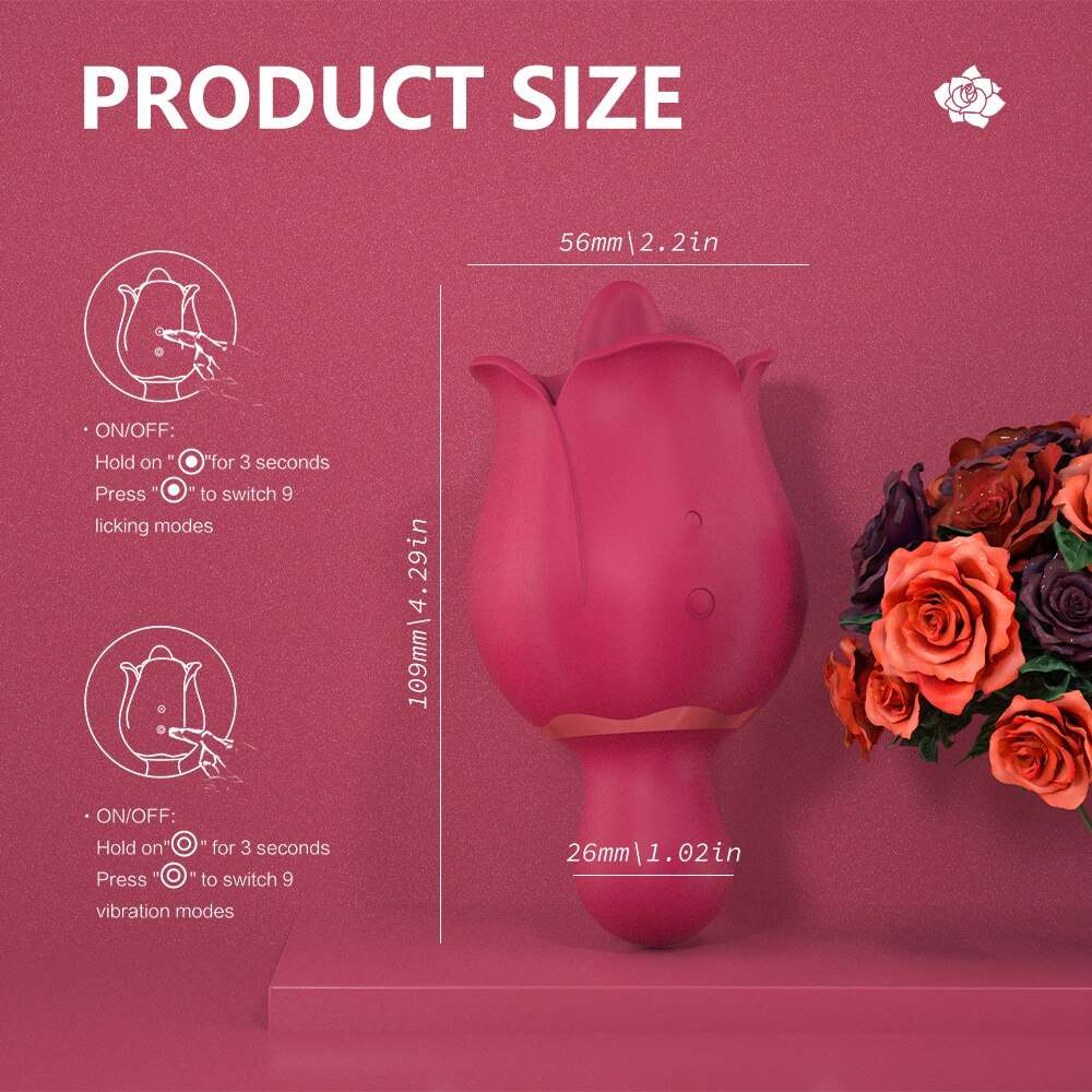 double sided rose toy product size