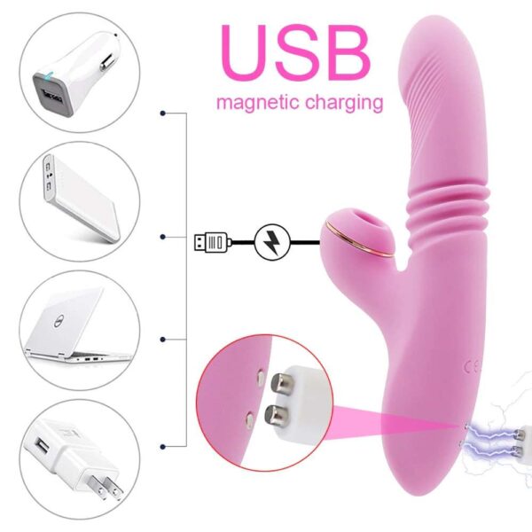 rechargeable rabbit vibrator USB magnetic charging