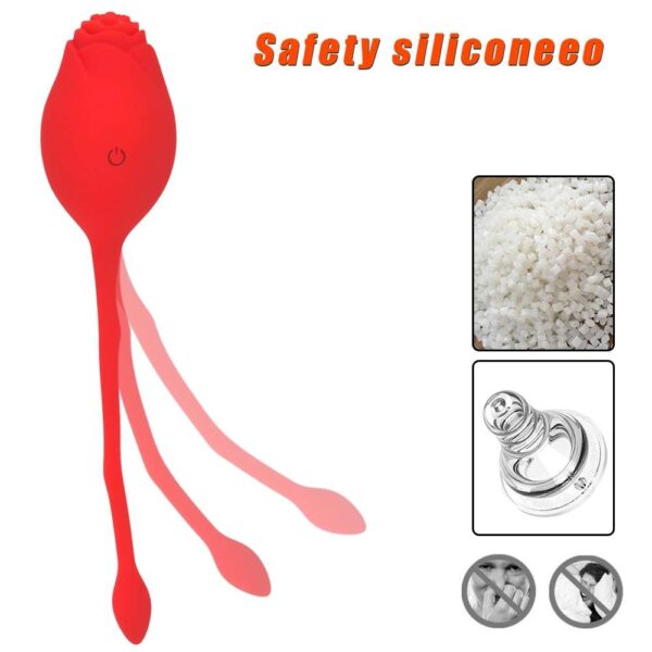rose toy 2 in 1 using safety silicone