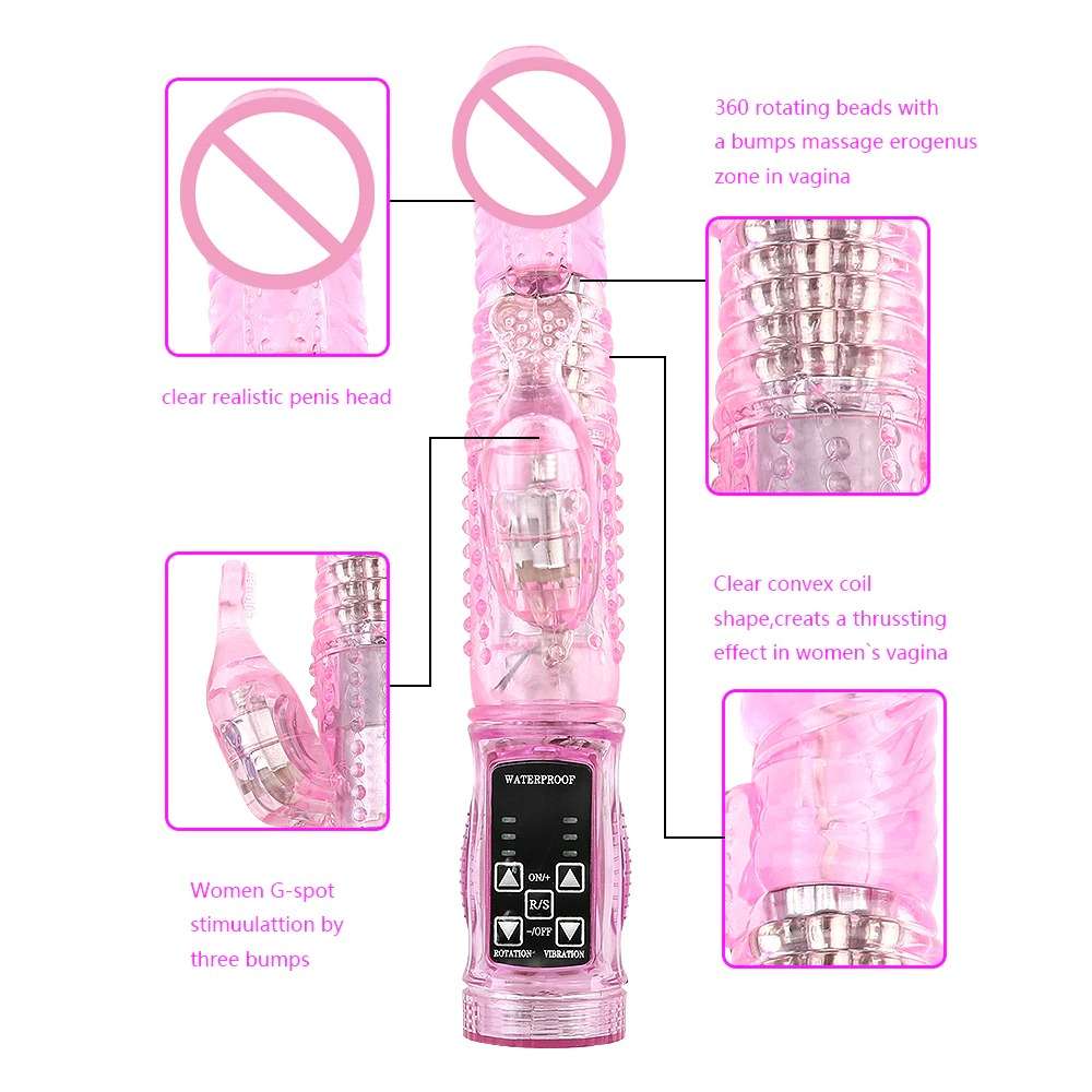 transparent rabbit vibrator clear realistic penis head