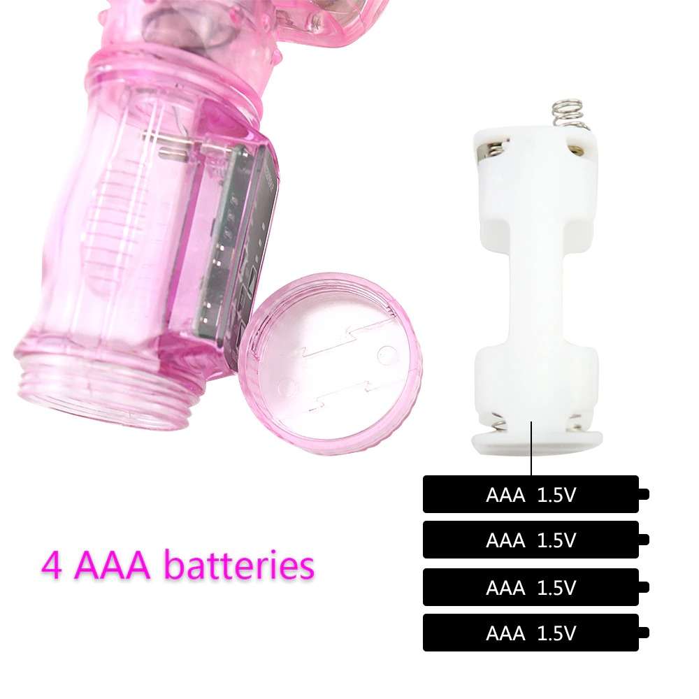 transparent rabbit vibrator using 4 AAA batteries