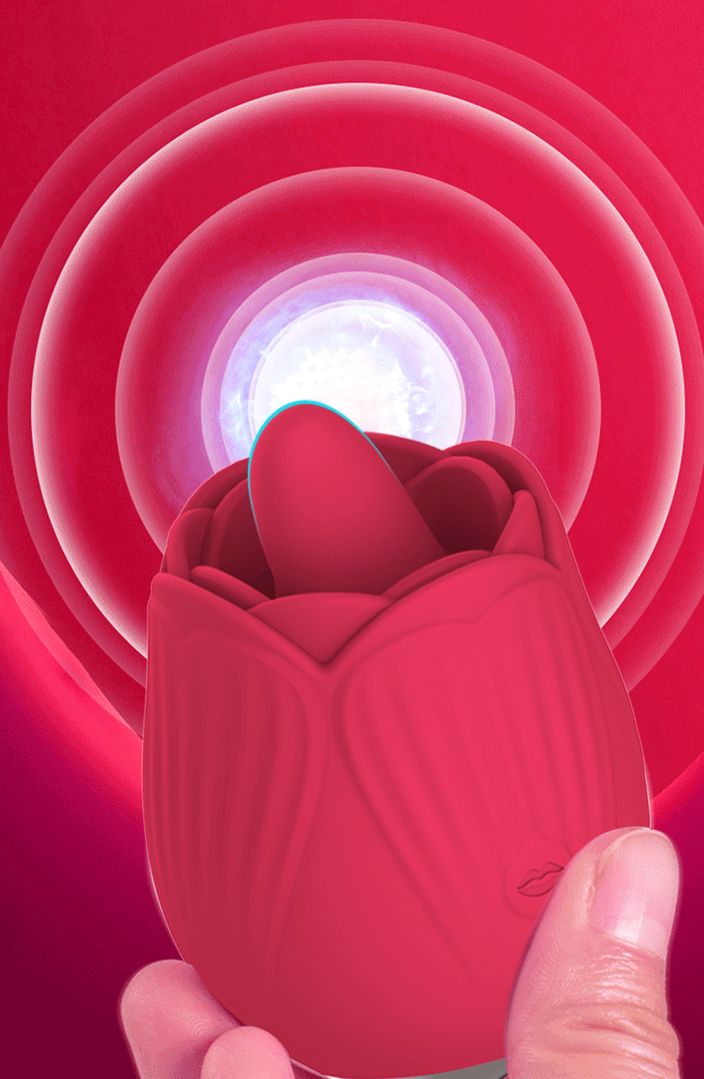 Rose Toy Vibrator for Women with Tongue Licking showing