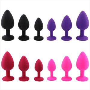 Soft Silicone Anal Butt Plug Massager different colors