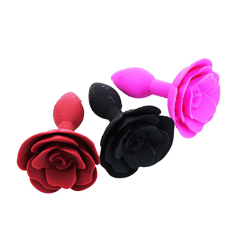 Anal Plug Sex Toys Silicone Smooth Steel Butt Plug Rose Flower Jewelry Anus Expander For Women/Man Anal Dildo Adults Sex Shop-2