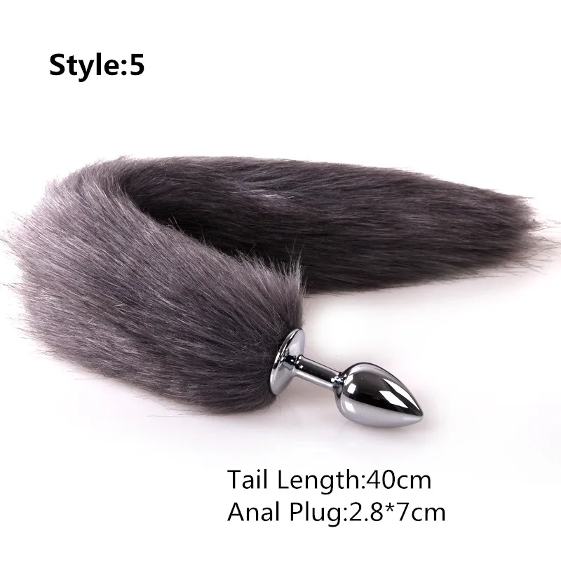 Erotic Real Soft Fox Fur Anal Butt Plug Tail Accessories With Stainless Steel Anus Plugs For Women Animal Cosplay Sex Games-10