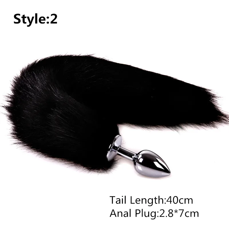 Erotic Real Soft Fox Fur Anal Butt Plug Tail Accessories With Stainless Steel Anus Plugs For Women Animal Cosplay Sex Games-7