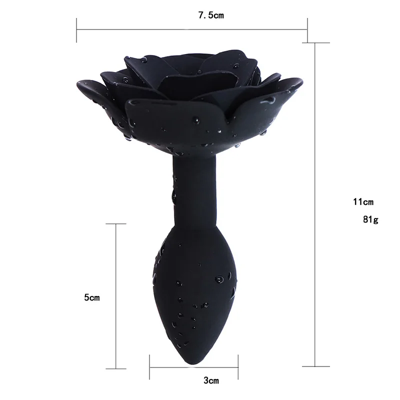 Anal Plug Sex Toys Silicone Smooth Steel Butt Plug Rose Flower Jewelry Anus Expander For Women/Man Anal Dildo Adults Sex Shop-4