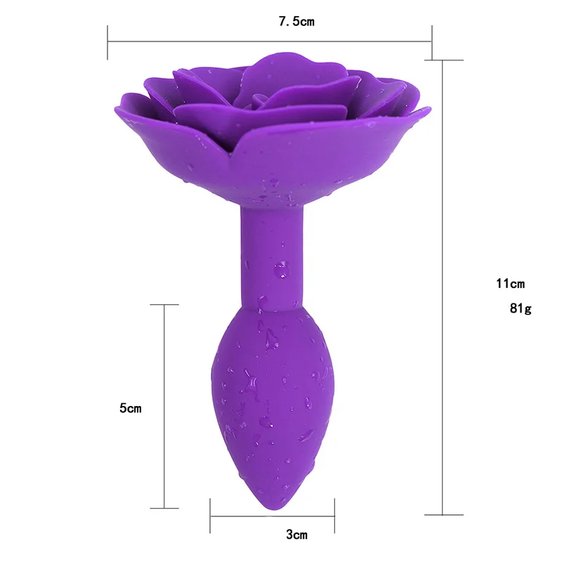 Anal Plug Sex Toys Silicone Smooth Steel Butt Plug Rose Flower Jewelry Anus Expander For Women/Man Anal Dildo Adults Sex Shop-5