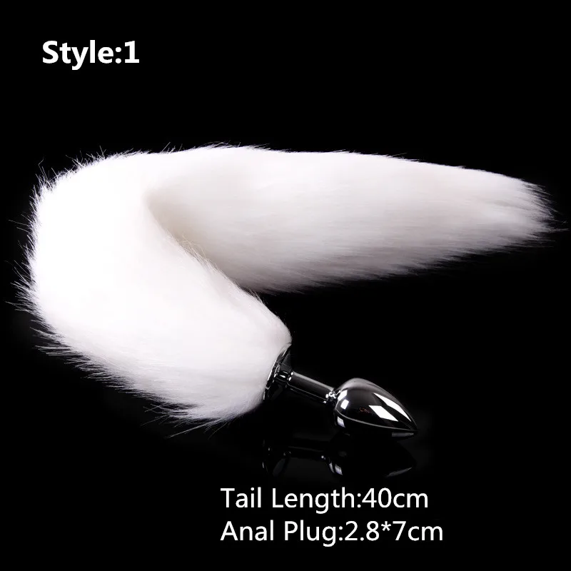 Erotic Real Soft Fox Fur Anal Butt Plug Tail Accessories With Stainless Steel Anus Plugs For Women Animal Cosplay Sex Games-6