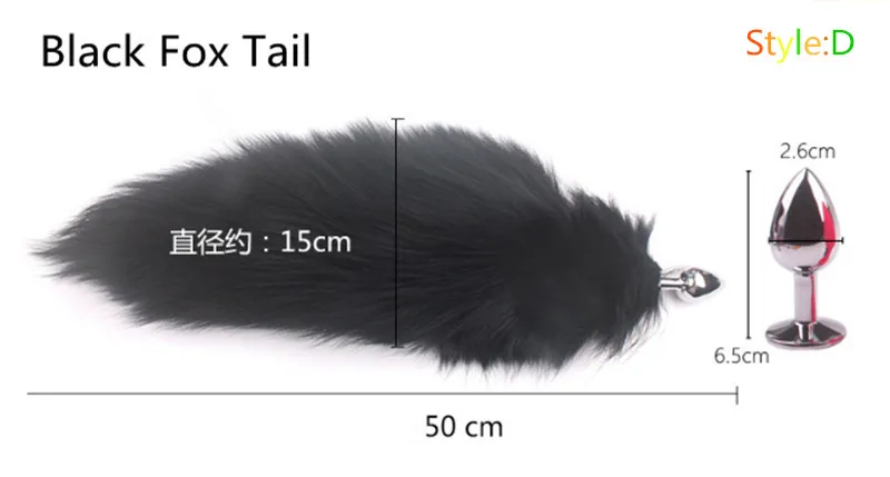 Erotic Real Soft Fox Fur Anal Butt Plug Tail Accessories With Stainless Steel Anus Plugs For Women Animal Cosplay Sex Games-3
