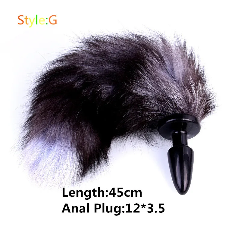 Erotic Real Soft Fox Fur Anal Butt Plug Tail Accessories With Stainless Steel Anus Plugs For Women Animal Cosplay Sex Games-5
