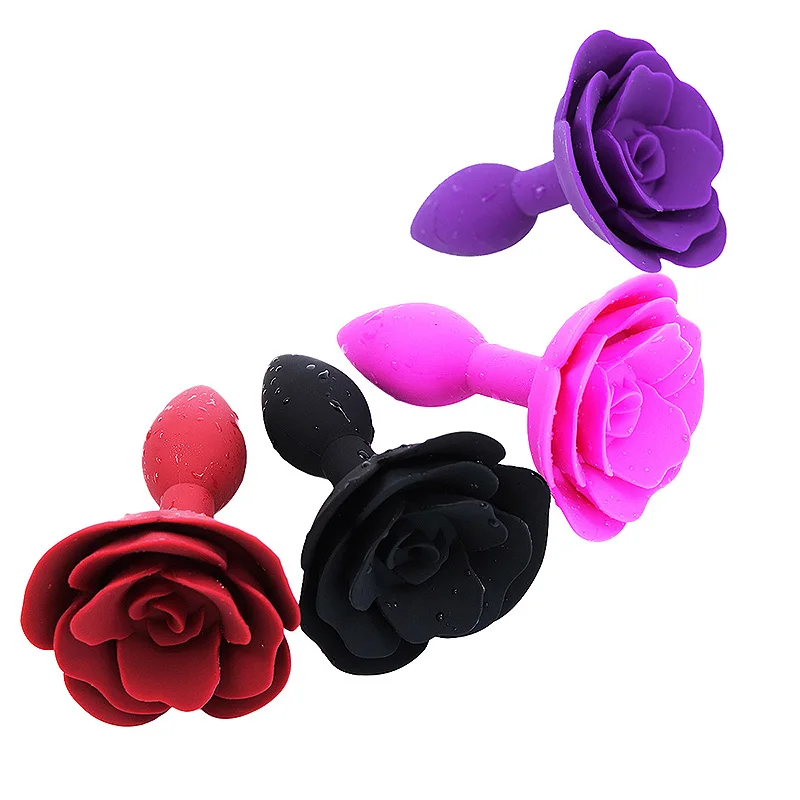 Anal Plug Sex Toys Silicone Smooth Steel Butt Plug Rose Flower Jewelry Anus Expander For Women/Man Anal Dildo Adults Sex Shop-1
