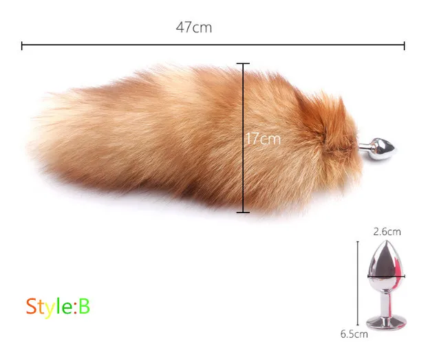 Erotic Real Soft Fox Fur Anal Butt Plug Tail Accessories With Stainless Steel Anus Plugs For Women Animal Cosplay Sex Games-1