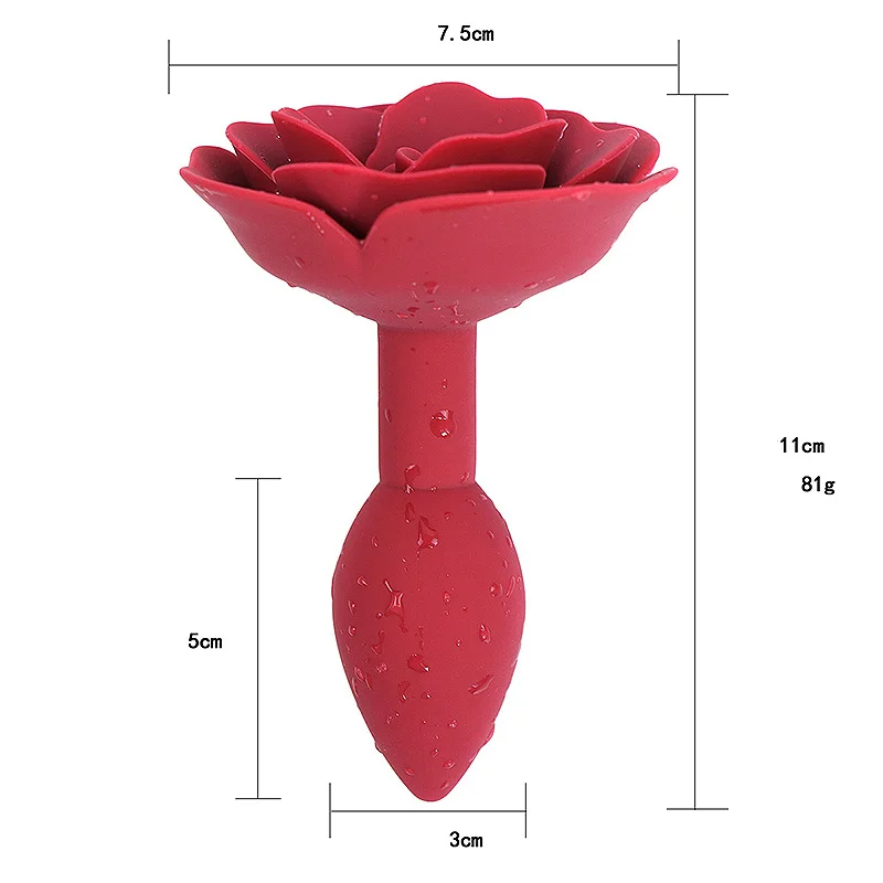 Anal Plug Sex Toys Silicone Smooth Steel Butt Plug Rose Flower Jewelry Anus Expander For Women/Man Anal Dildo Adults Sex Shop-6