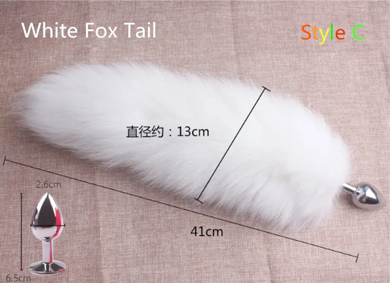 Erotic Real Soft Fox Fur Anal Butt Plug Tail Accessories With Stainless Steel Anus Plugs For Women Animal Cosplay Sex Games-2