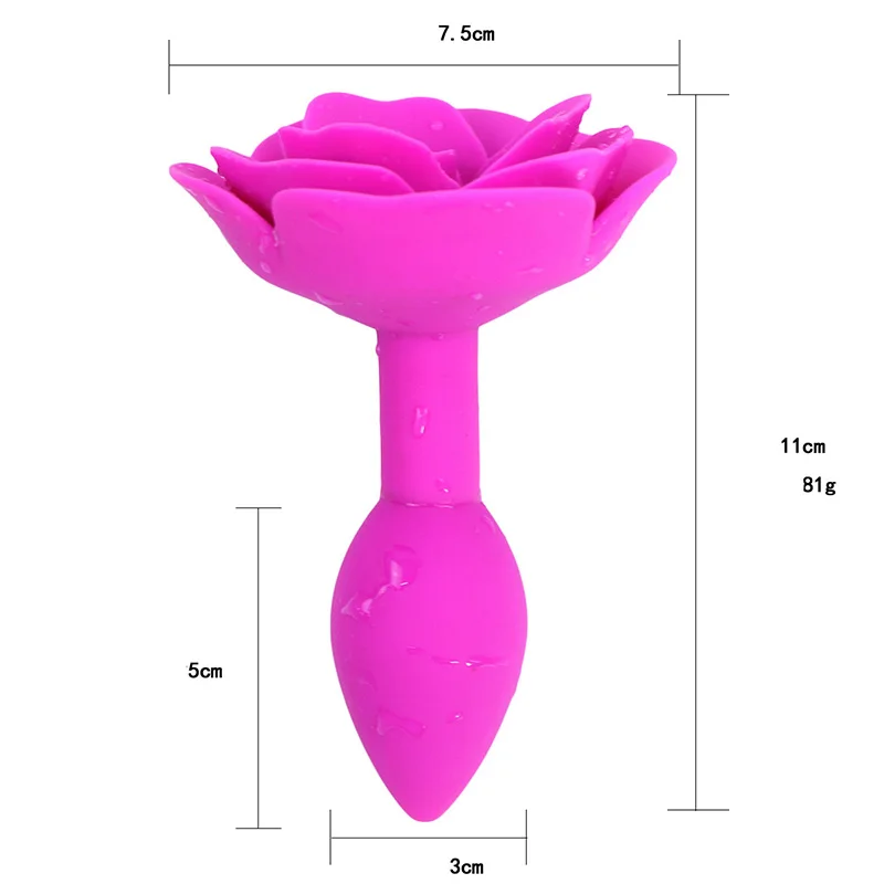 Anal Plug Sex Toys Silicone Smooth Steel Butt Plug Rose Flower Jewelry Anus Expander For Women/Man Anal Dildo Adults Sex Shop-7
