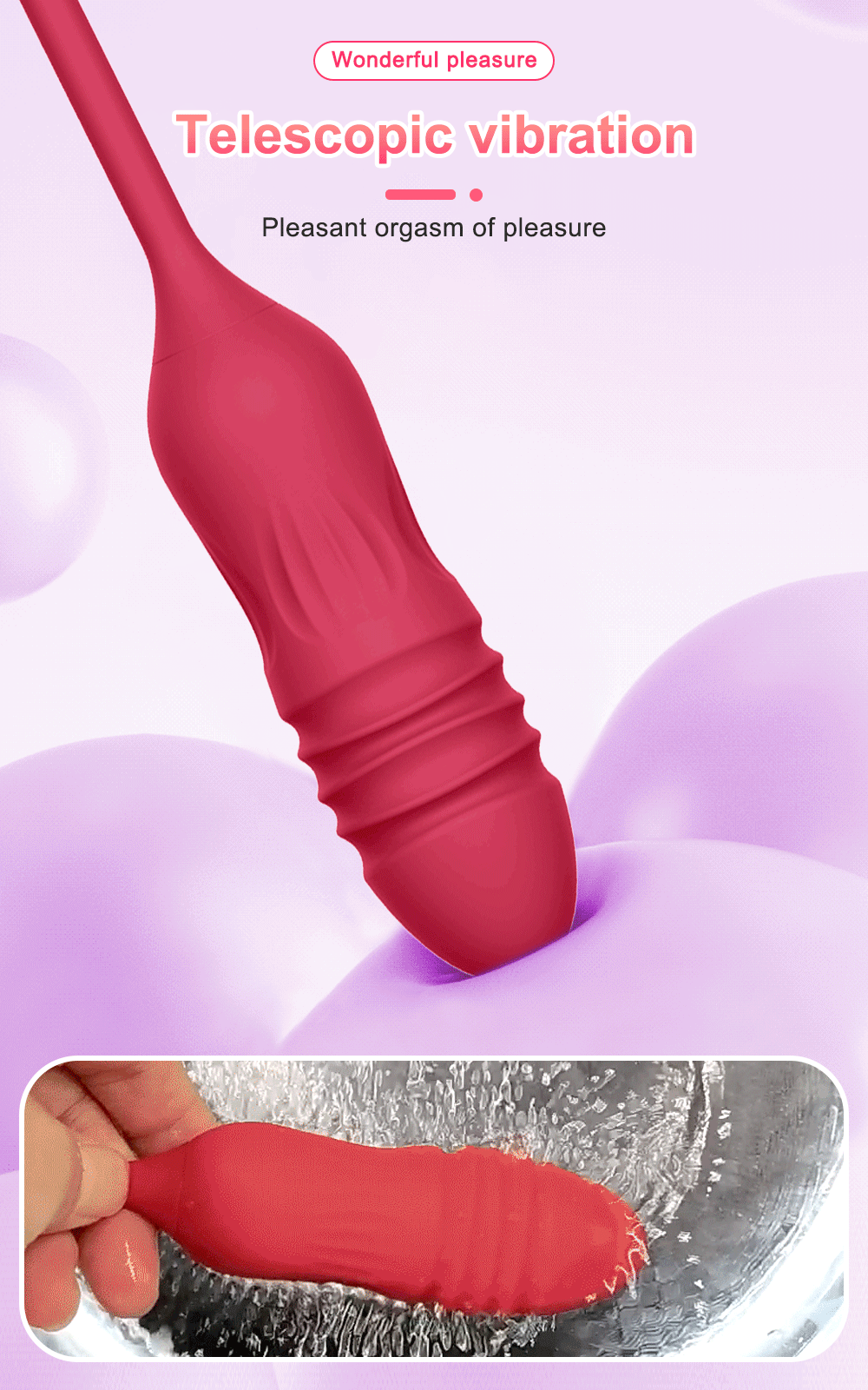 Rose Licker Vibrator with G-Spot Dildo telescopic vibration