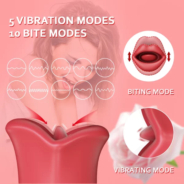 tongue licking vibrator 5 vibration modes and 10 bite modes