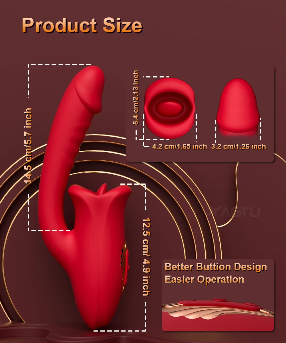G Spot Tongue Dildo Vibrator | Vibrator with Licking 2 IN 1 for  Clitoris Stimulator Oral Medical Silicone-3