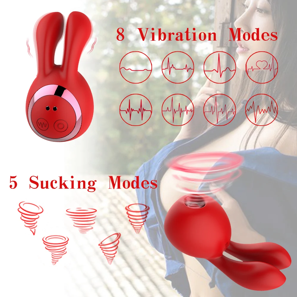 Clit Sucking Rabbit Vibrator | 8 Vibration Nipples Clitoral Stimulator-4