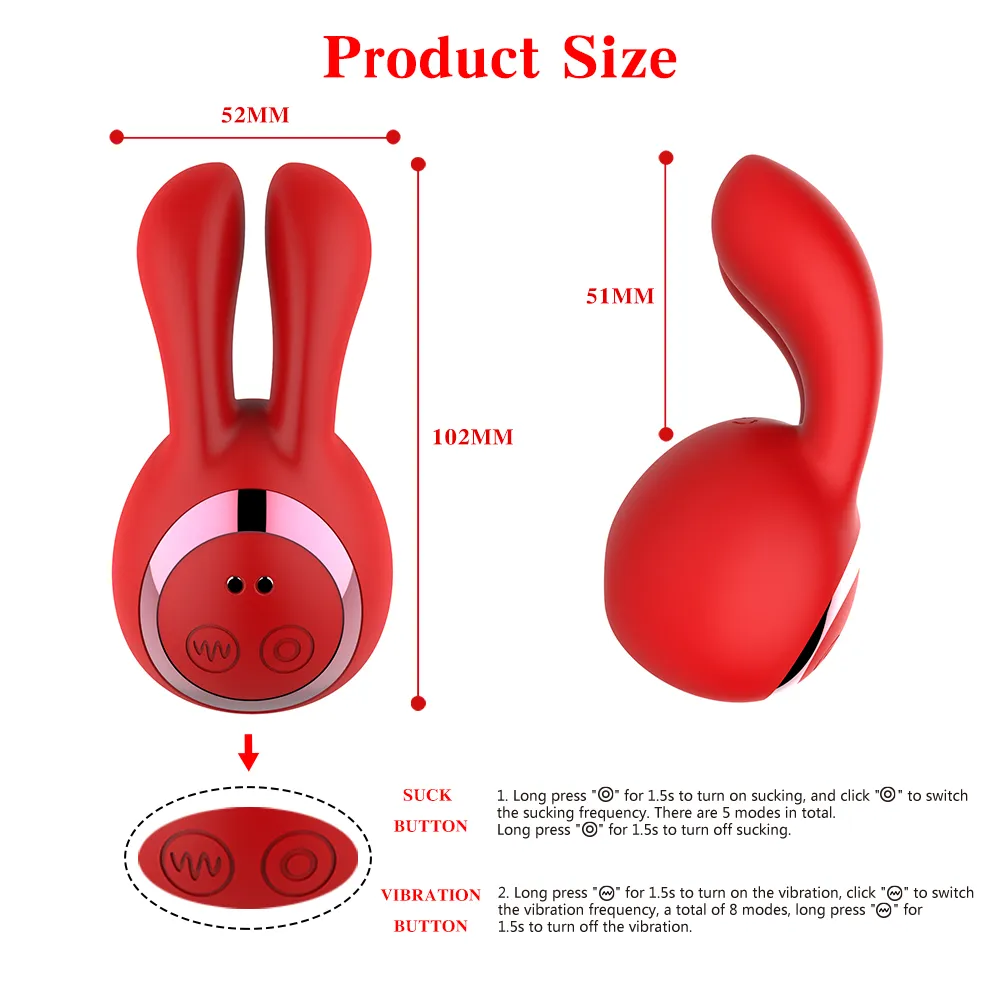 Clit Sucking Rabbit Vibrator | 8 Vibration Nipples Clitoral Stimulator-6