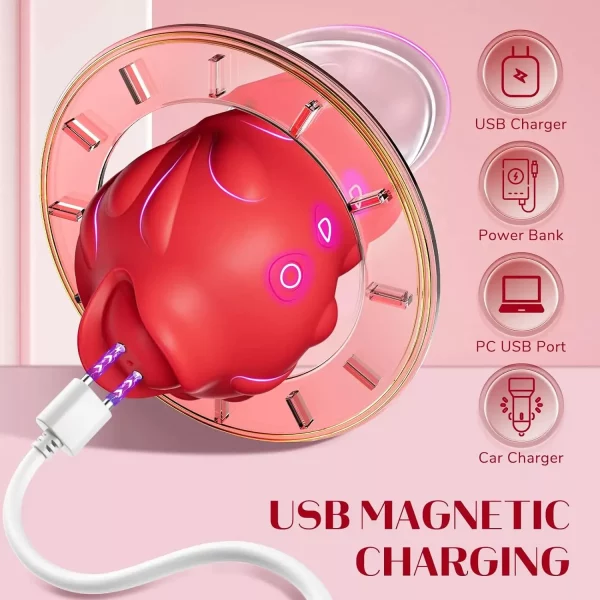 Zabawka dla dorosłych Red Rose ładowarka magnetyczna power bank usb